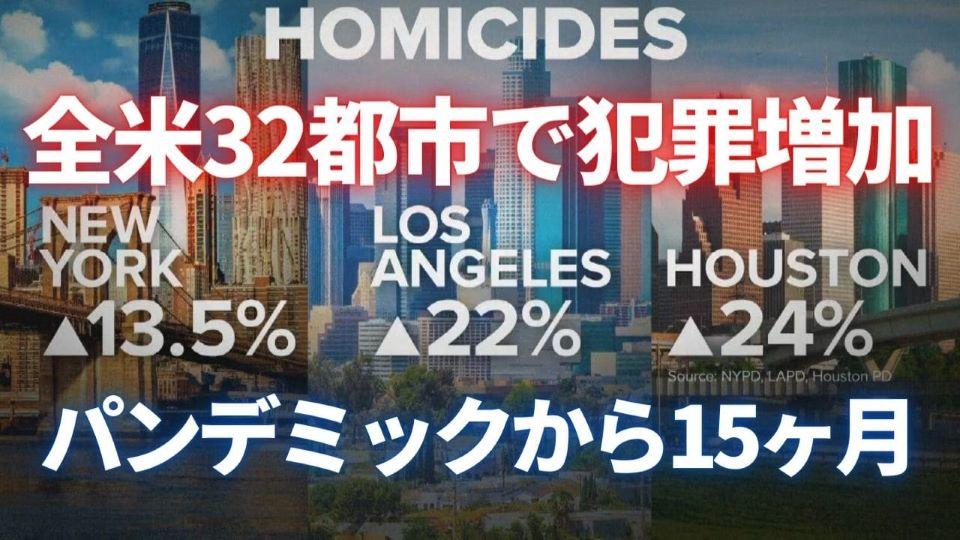 パンデミックから15ヶ月　全米32都市で犯罪増加